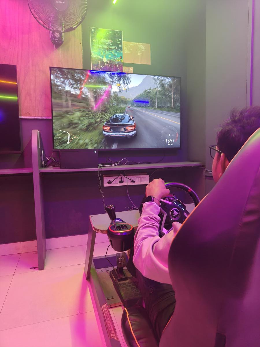 Racing Simulator with Thrustmaster at Hexa Gaming Ranchi